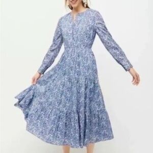J. Crew NWT Long tiered dress in Liberty® June's Meadow print  Size 4